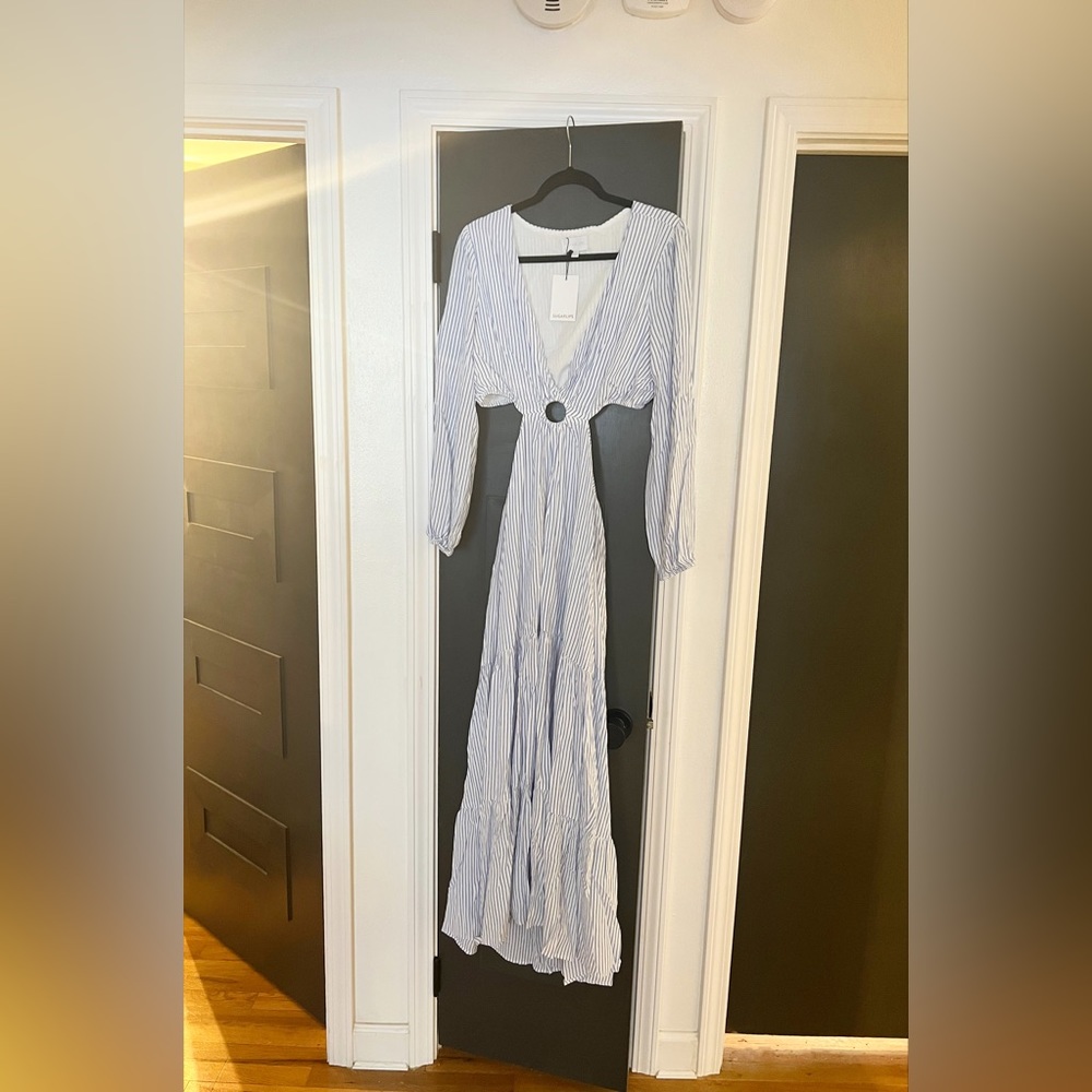 Sugarlips Blue Maxi Dress Open Back